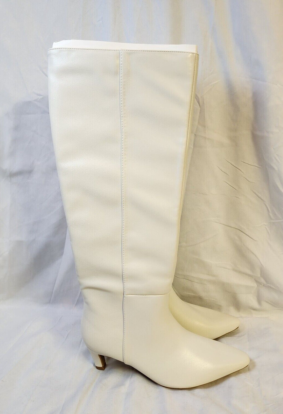 New Universal Threads Women White Knee High Boots Stiletto Heels Pointed Toe 8.5 - Picture 3 of 6